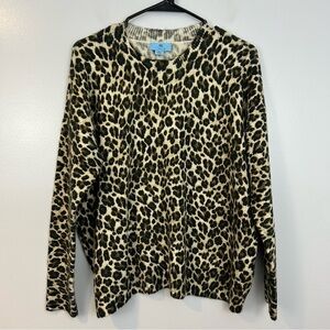 NWT CeCe Leopard Animal Print Pullover Crewneck Sweater Size Small